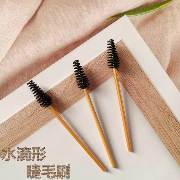 水滴睫毛刷 金色杆尼龙毛睫毛卷 嫁接睫毛工具一刷两用塔形睫毛刷