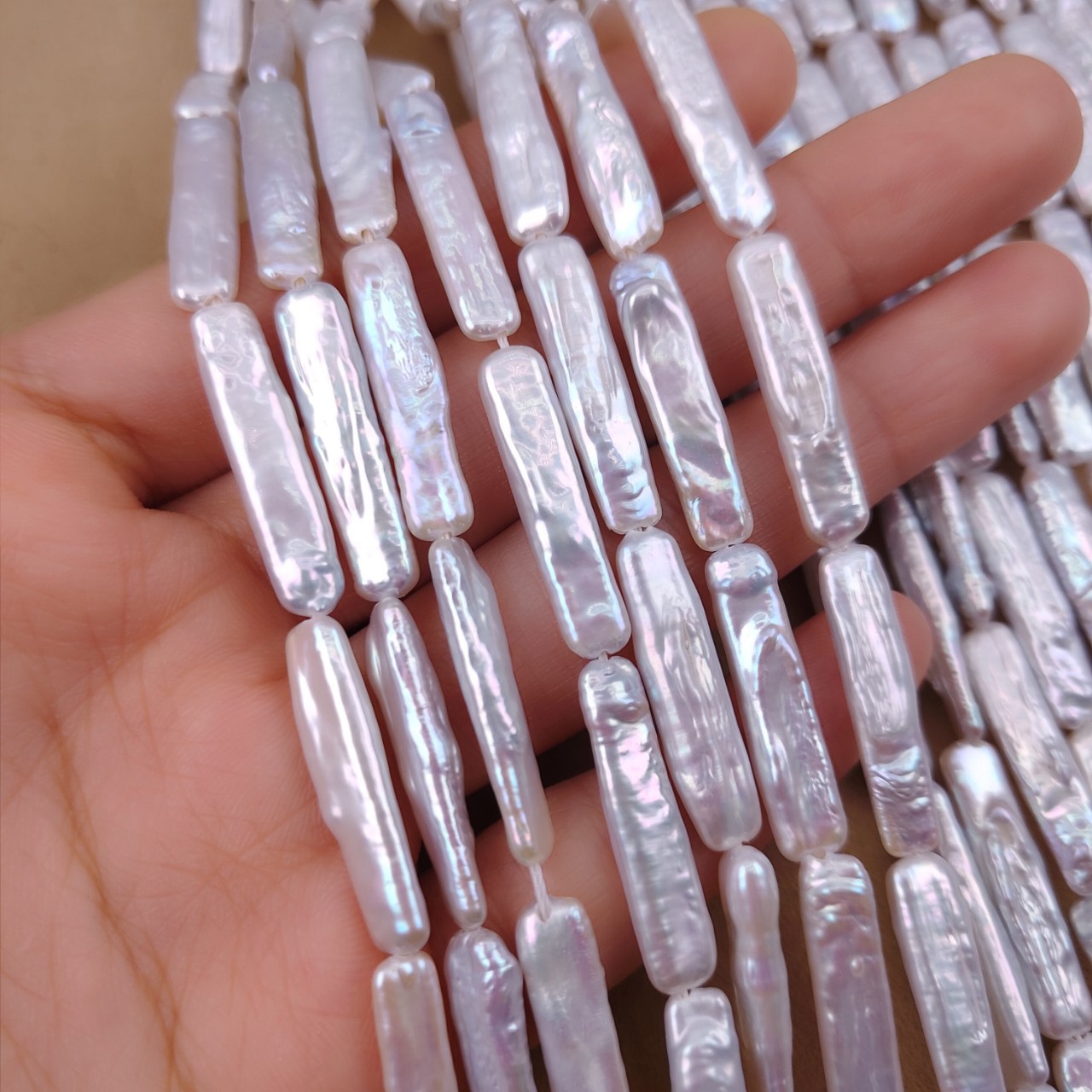 天然巴洛克珍珠小银条牙签淡水珍珠diy耳环项链半成品材料批发