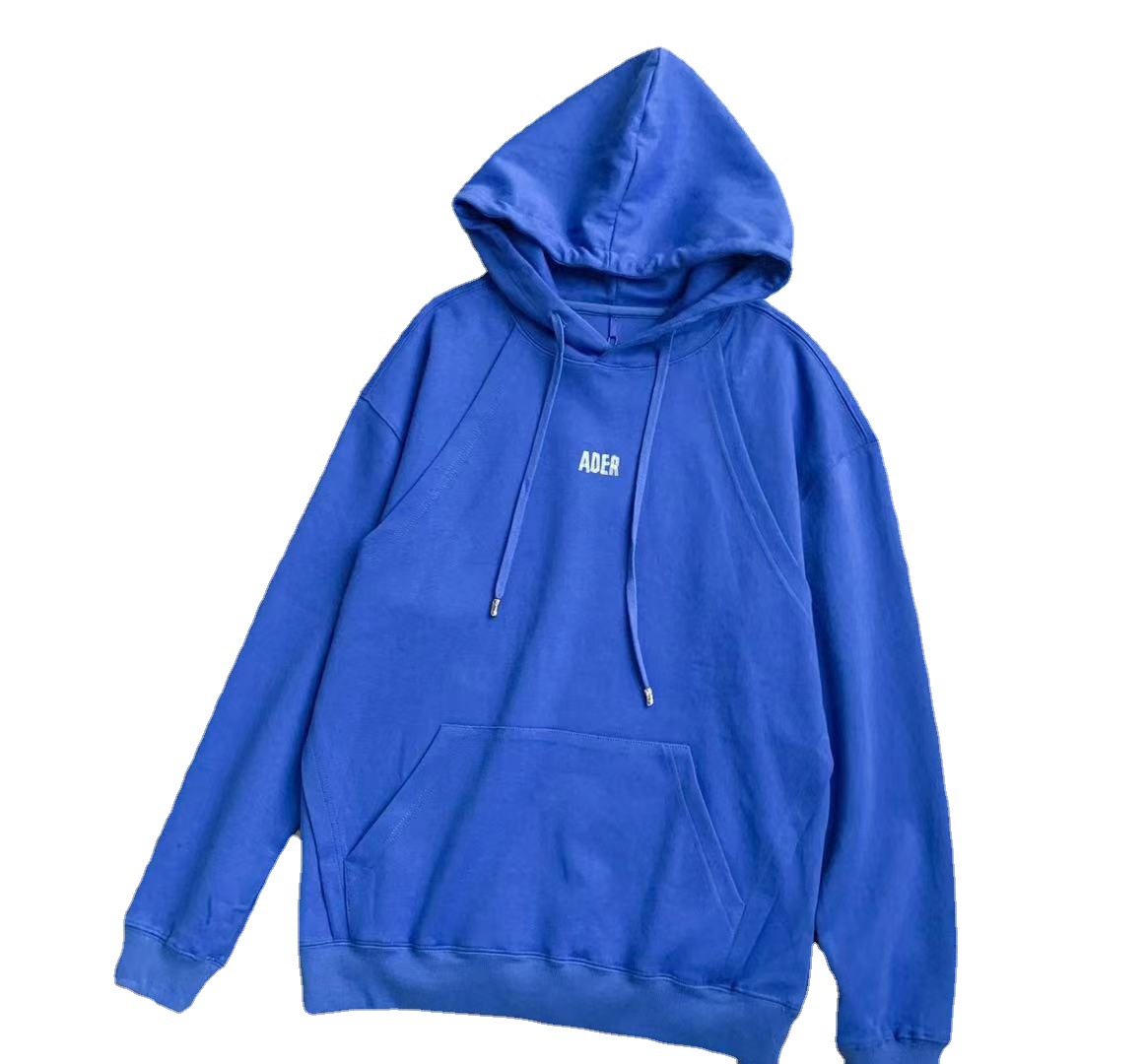 韩国潮牌ader秋冬卫衣女折纸印花logo小标缝线连帽抽绳插兜卫衣潮