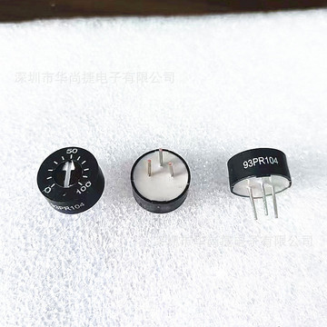 93pr104 单圈玻璃轴电位器 100k阻值 带刻度 发电机用可调电位器