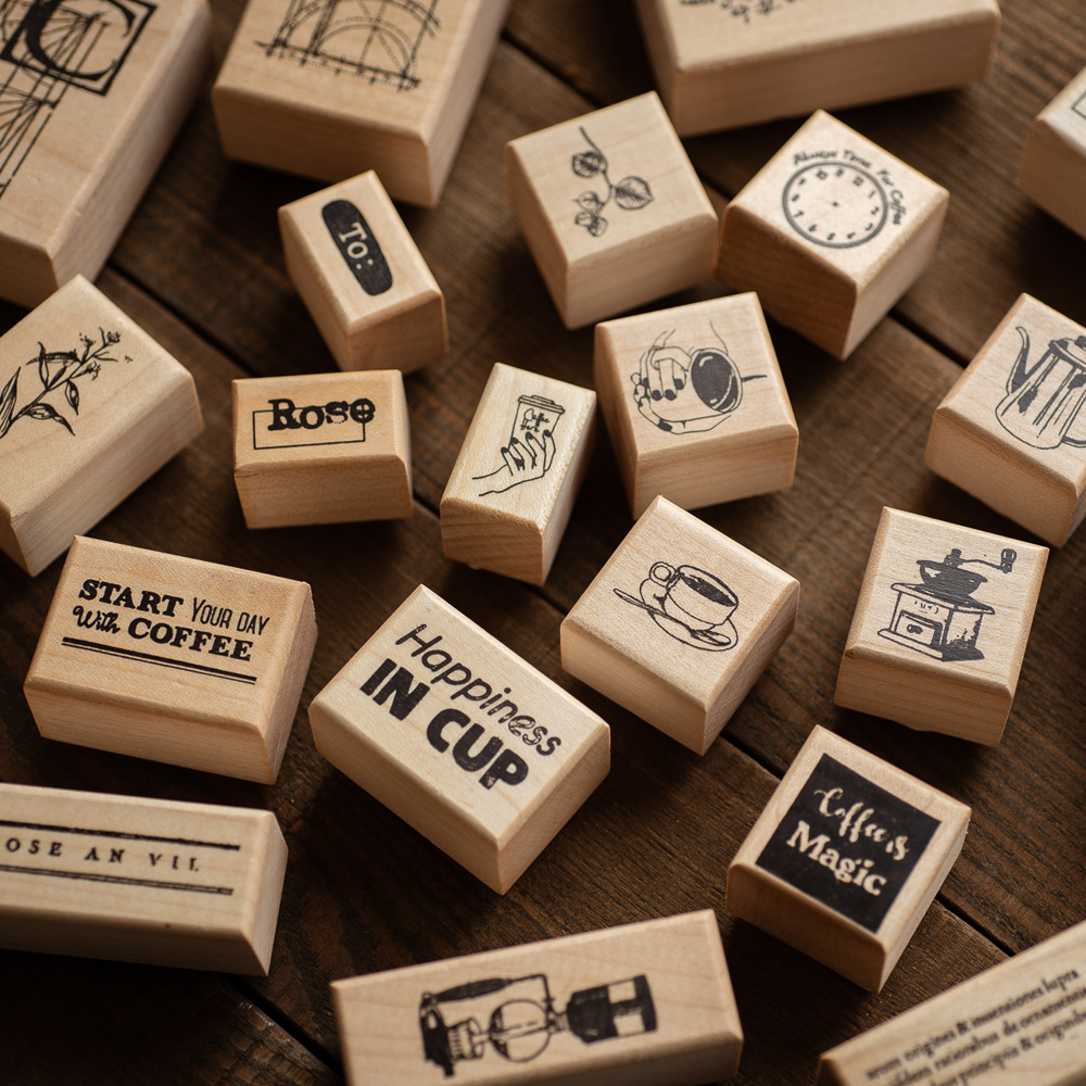 史莱克与蒙奇 | 木石造厂 手稿系列 木印章 复古 文字 咖啡 植物