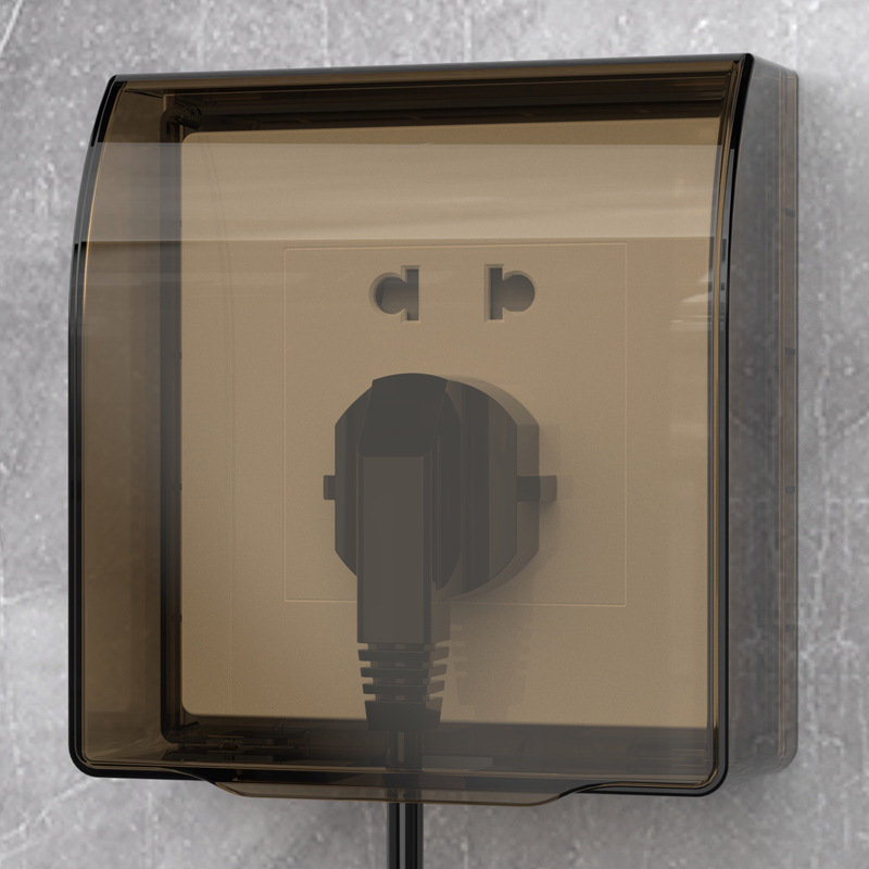 错位五孔插座保护盖86型家用卫生间开关一开五孔电源保护罩防溅盒