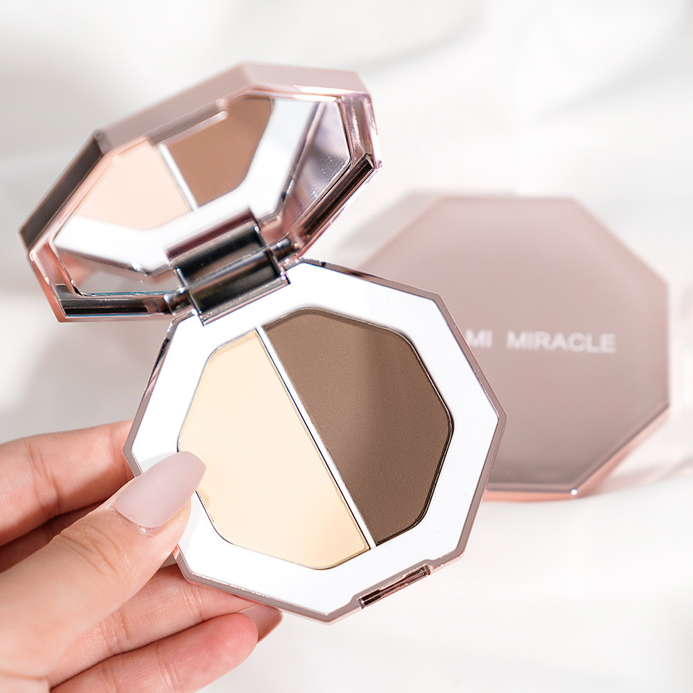 guicami双色修容高光阴影粉饼发际线填充粉修容新手侧影鼻影彩妆