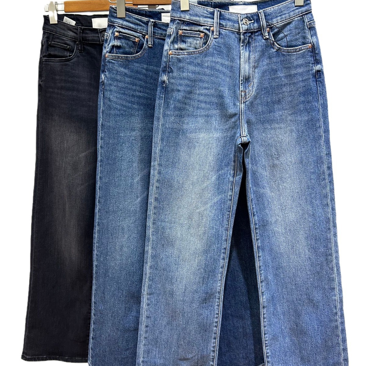 Early Spring 2023 European and American Mo New High Waist Loose Dad Jeans Do Not Pick Leg Type Straight Wide Leg Denim Trousers for Women