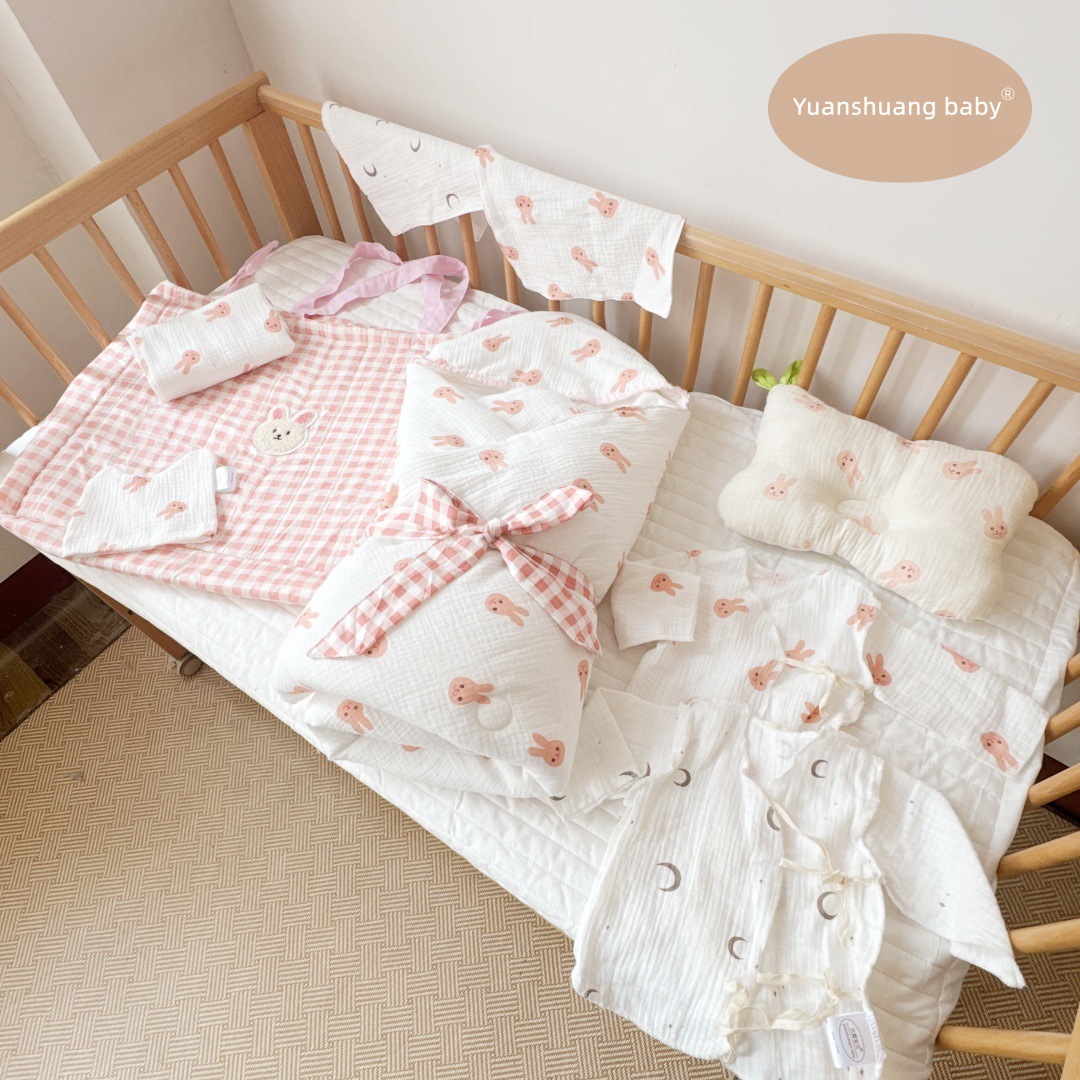 跨境婴儿待产包全套纯棉产房新生儿包被包单秋冬孕妇宝宝入院专用