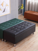 服装店长方形沙发换鞋凳床尾多功能储物收纳凳更衣室试衣间凳子皮