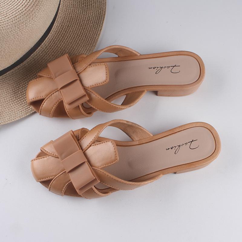 Heyada Summer Women's Half Slippers New Casual Outdoor Hollow Slippers Flat Women's Fashion Shoes Sandals