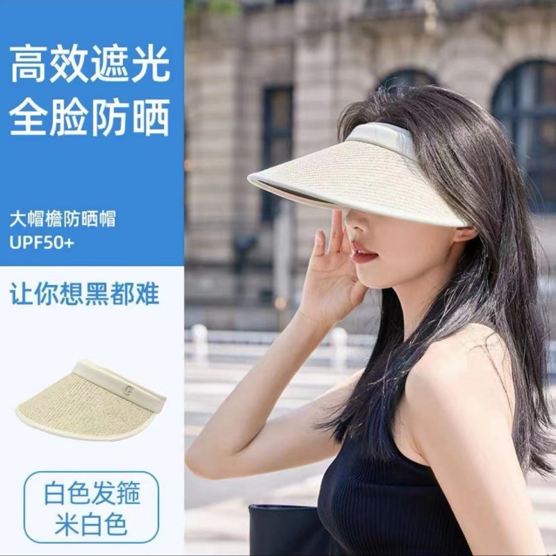 [Summer Hot] Hat Female Summer Sun Protection Empty Top Hat Korean Style Sun Hat Fashion Headband Uv Protection