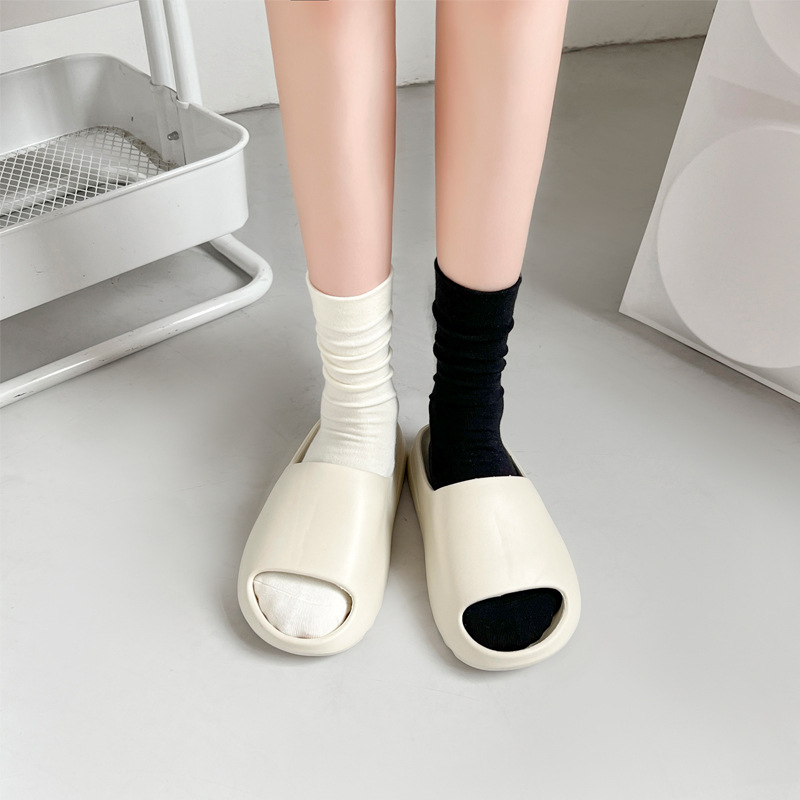 Spring and Autumn New Candy Color Bunching Socks Morandi Japanese and Korean Style Solid Color Trendy Pure Cotton Women's Mid-Calf Socks