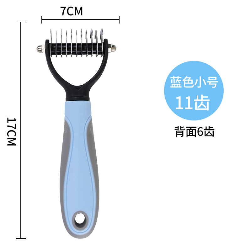 Dog Hair Removal Comb Dogs and Cats Hair Removal Comb Double-Sided Stainless Steel Knot Untying Comb