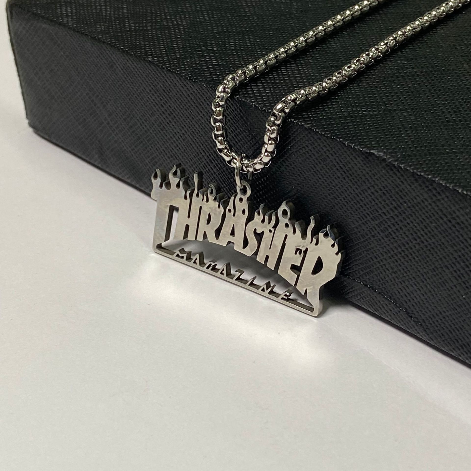 Korean Style Necklace Pendant Creative Stylish Pendant Hip Hop Decoration Accessories Trendy, Personalized and All-Match Titanium Steel Necklace Wholesale