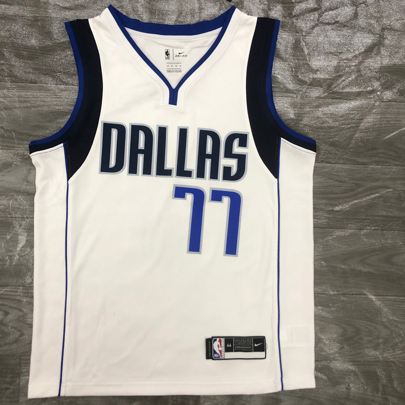 nba球衣独行侠 主场白色77号东契奇篮球服运动球衣速干一件代发