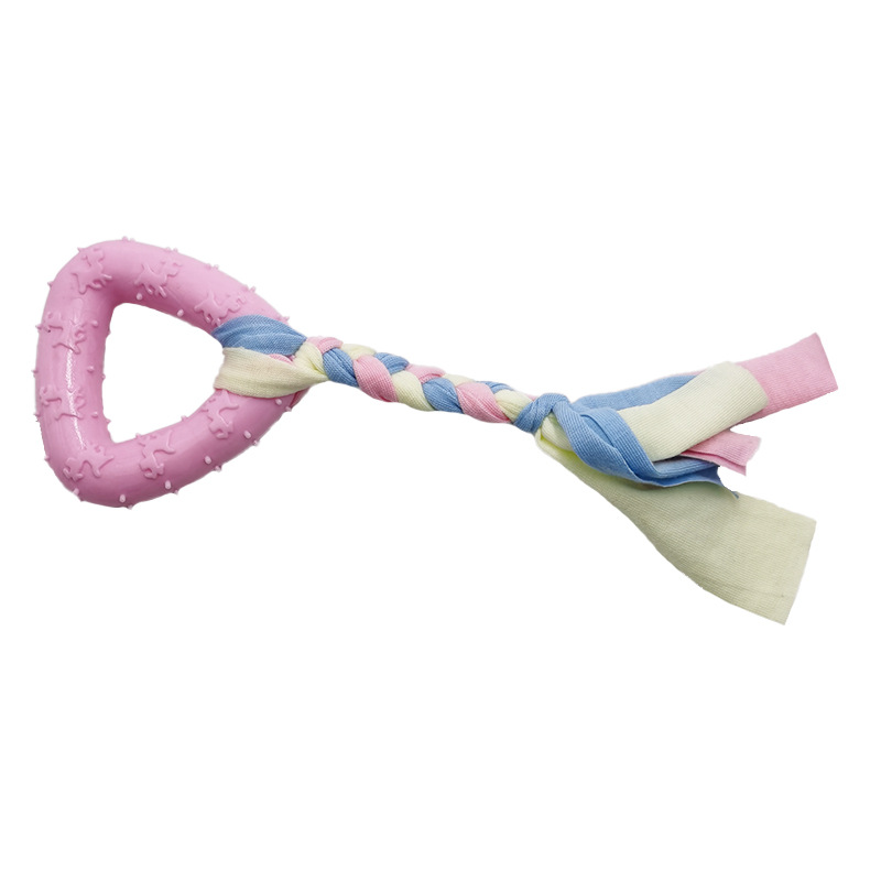 Pet Supplies TPR Cotton String Cloth Dog Bite-Resistant Toy Rubber Candy Color Cute Molar Toy in Stock