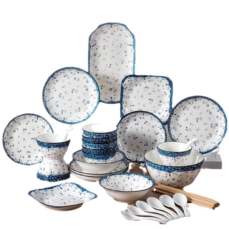 Underglaze Japanese Style Tableware Package Gift Box Housewarming Tableware Set Wholesale