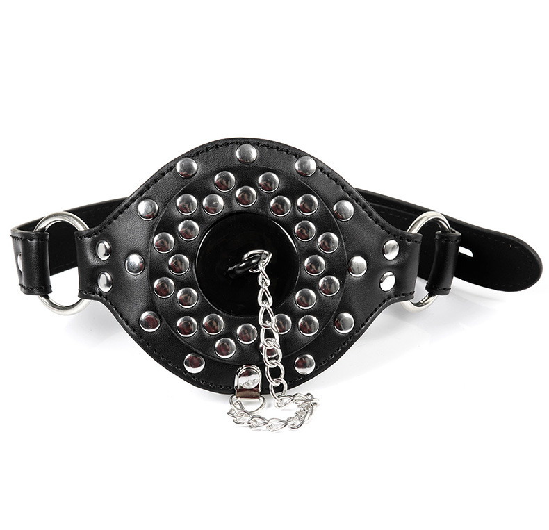 成人情趣用品女奴口球口塞另类玩具 sm调教刑具铆钉拔盖口塞 代发