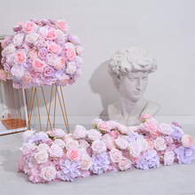 花逸新款绣球玫瑰花球花排拱门餐桌装饰假花婚礼现场布置仿真花