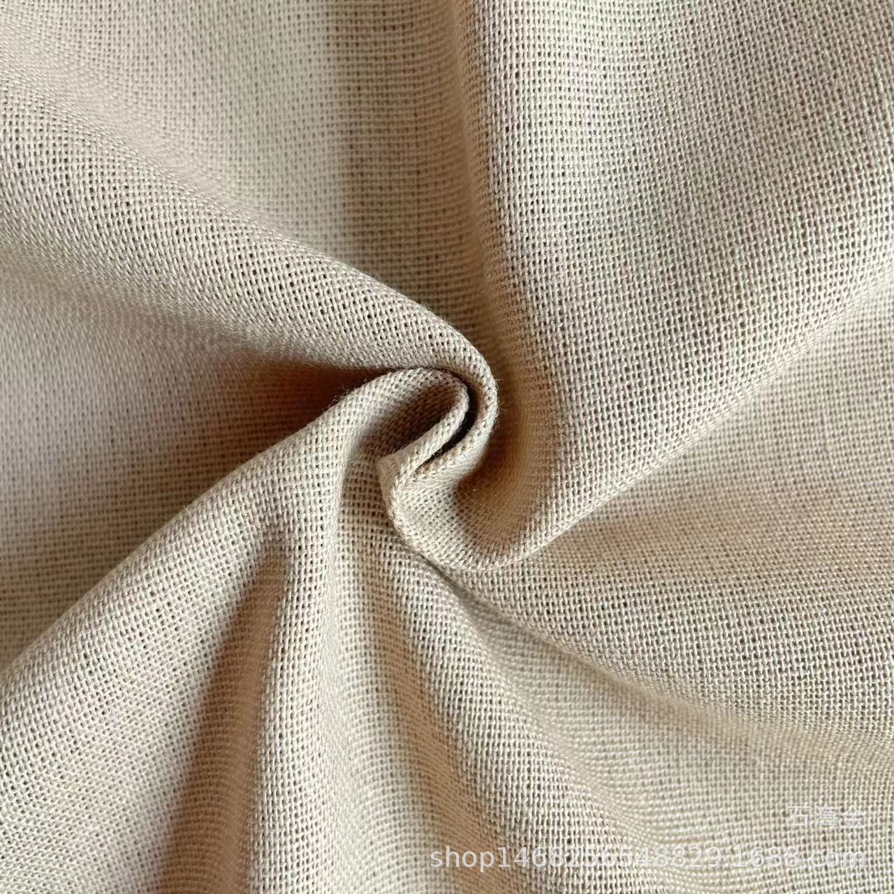 轻薄麻布 涤麻粘 亚麻布 染色布 服装面料工艺品收纳袋鞋材布