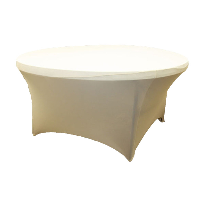 Cross-Border Milk Silk round Elastic Table Cover 48/60/72 Inch Wedding Activities Pure White Table Top Bar Counter