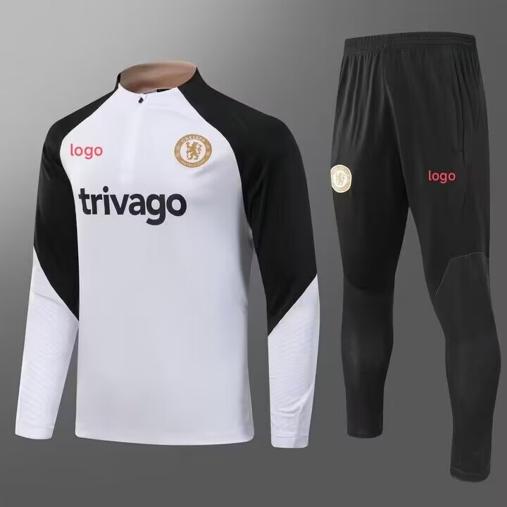 切尔西长袖训练服半拉链长裤足球服套装卫衣出场服热身足球训练服