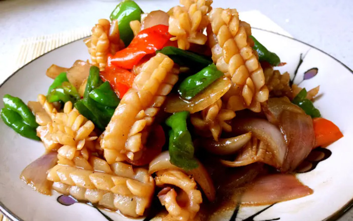 捞得雕花鱿鱼500g冰鲜海鲜鱿鱼冷冻烧烤火锅香辣铁板