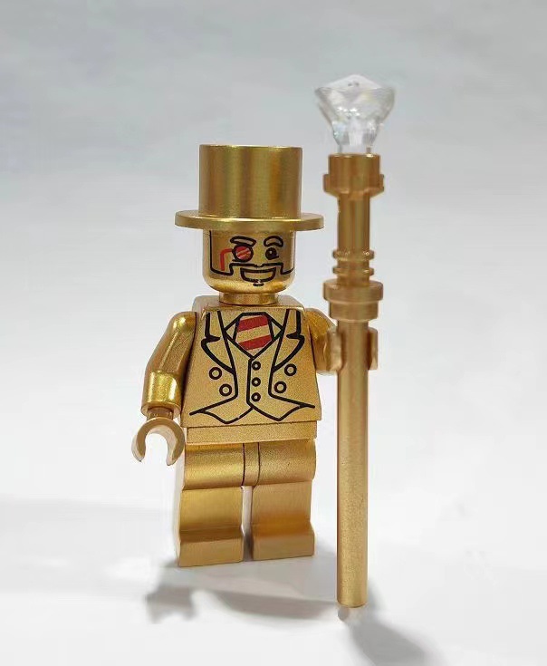 兼容乐高奥斯卡小金人 mr gold拼装玩具积木人仔第三方抽抽乐玩具