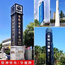 不锈钢精神堡垒导向牌雕塑定制城市标志性建筑物地标景观园林摆件