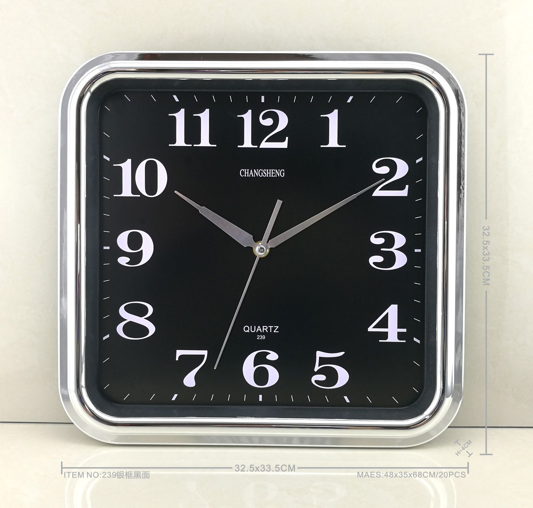 方形挂钟大尺寸挂钟创意客厅钟表亚马逊挂钟装饰时钟clock出口