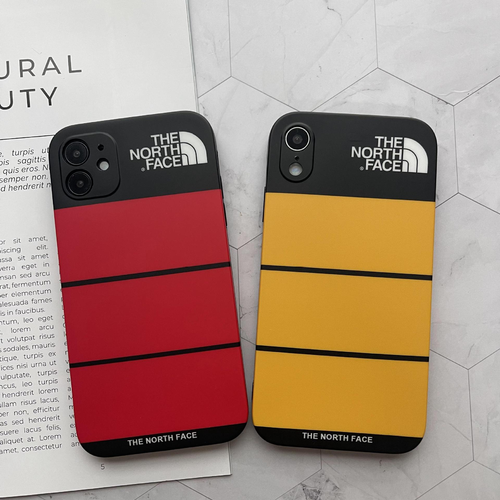 潮牌北面原创羽绒拼色iphone11手机壳适用苹果12promax个性男女13