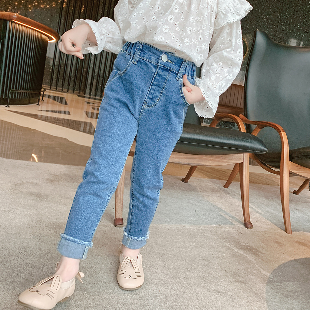 女童牛仔裤2021秋季新款女宝宝长裤百搭显瘦 闭眼入