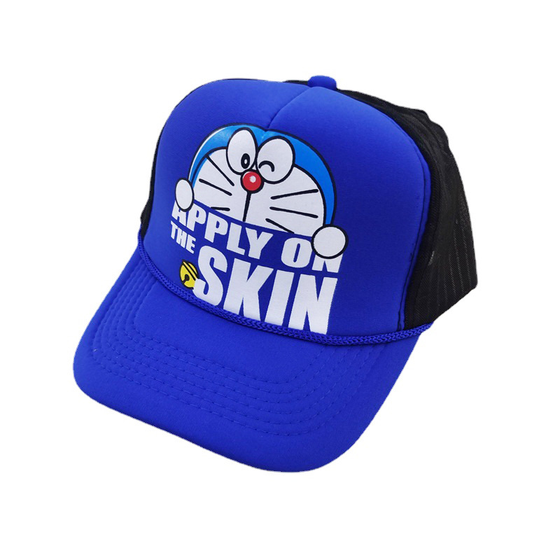 Children's Mesh Cap Doraemon Printed Baseball Cap Parent-Child Peaked Cap Kids Sun Protection Hat Sun Hat Breathable Sun Hat