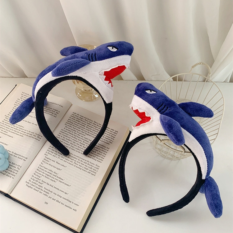 卡通毛绒玩具公仔鲨鱼发箍头箍搞怪个性发饰发卡发箍旅游拍照发箍