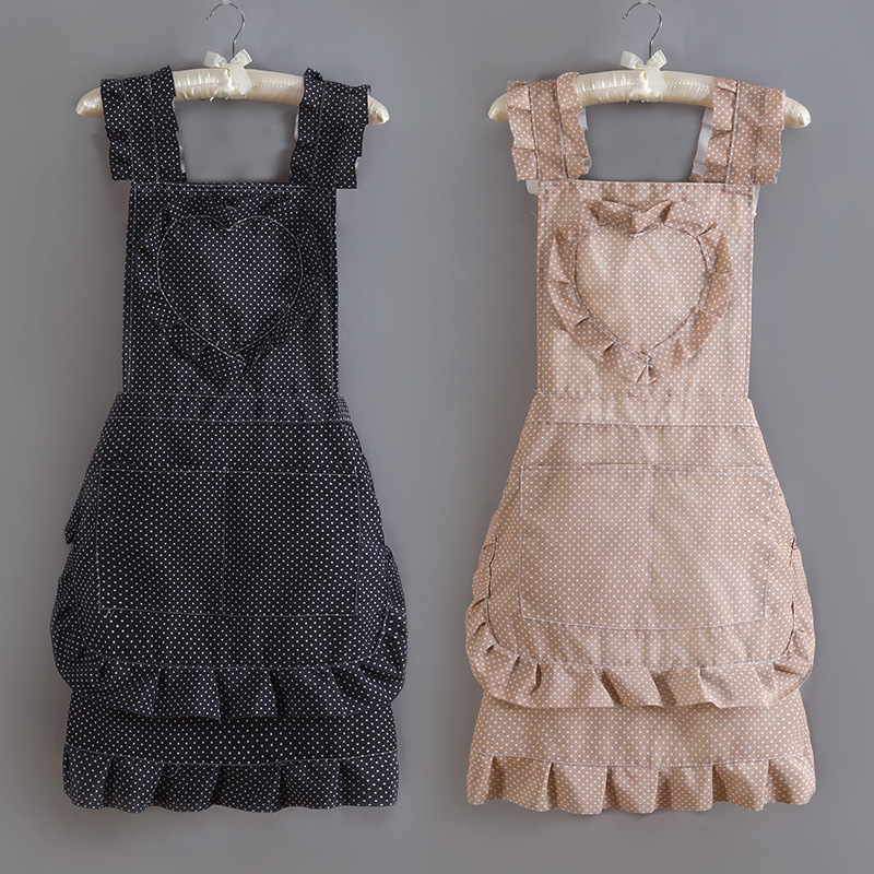 new apron female cute fashionable princess dress home kitchen cooking breathable and wearable korean style work clothes