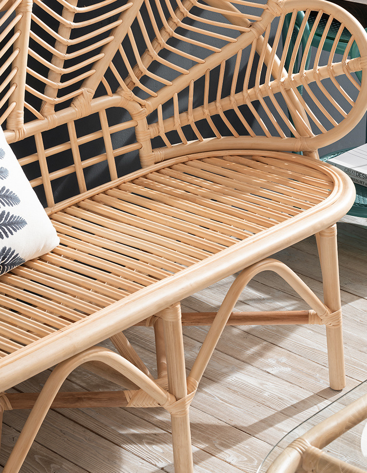 藤编单人椅东南亚实木创意造型孔雀椅民宿印尼藤制阳台椅休闲藤椅