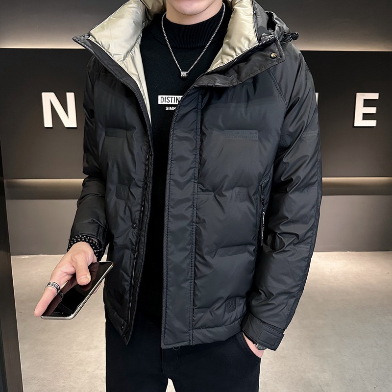 High-End down Jacket Men's Thickened Hooded Jacket Winter New Fashion Brand National Standard White Duck down Men's Jacket Wholesale