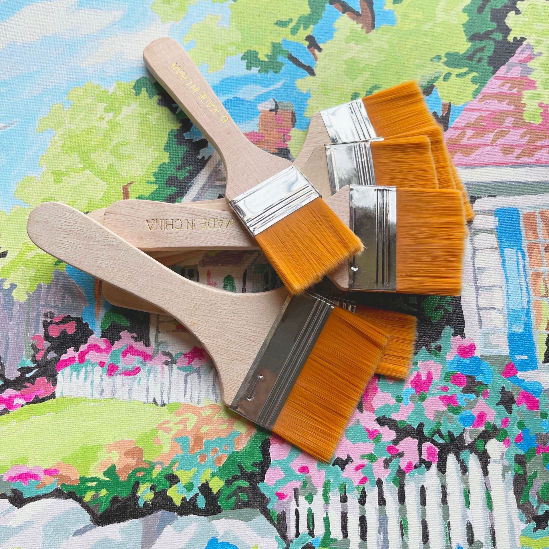 尼龙毛板刷 油漆刷墙绘刷烧烤刷清洁刷丙烯水彩油画板刷木柄画笔