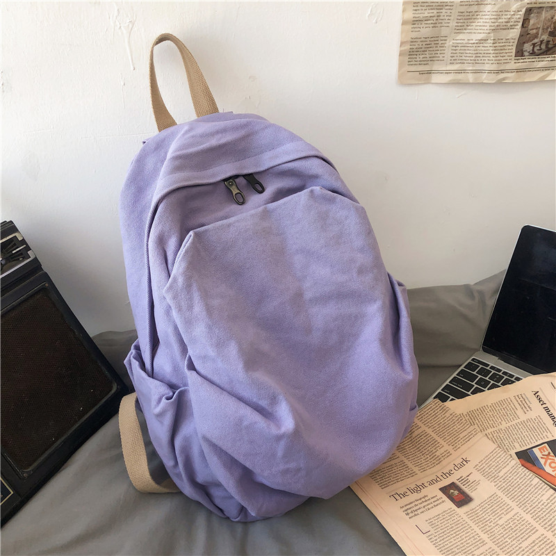 Backpack Women's 2023 New Washed Canvas Artistic Korean Style College Style Student Schoolbag Casual Cool Backpack Fashion