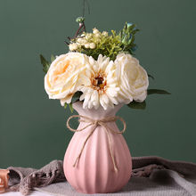 渐变粉色北欧陶瓷干花花瓶家居装饰玄关摆件客厅插花水培花器包邮