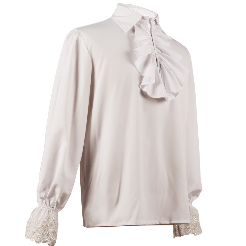 中世纪哥特式衬衫复古角色扮演服装上衣王子白衬衫舞台表演服装