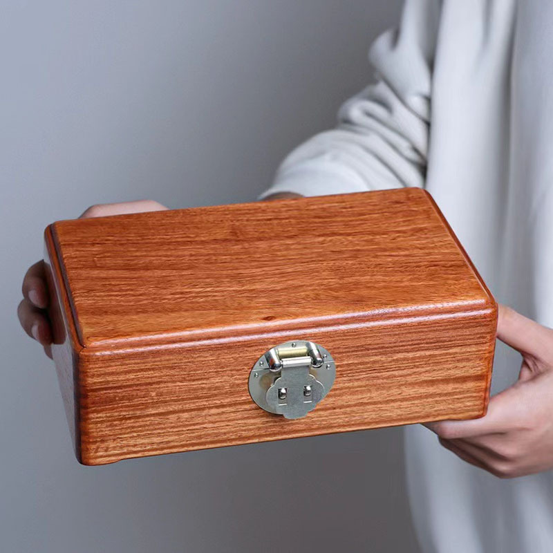 缅甸花梨木首饰盒实木制收纳盒创意桌面木质抽屉珠宝项链盒饰品盒