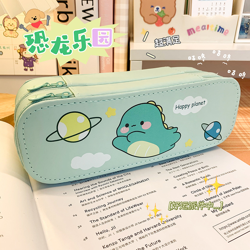 61 Double Layer Pencil Case Student Gift Learning Tableware Storage Large Capacity Pencil Case Multifunctional Pencil Case Gift