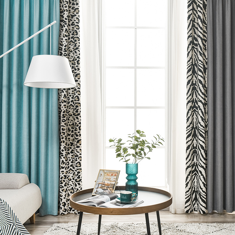2021年新款轻奢窗帘全遮光简约灰色斑马纹客厅卧室飘窗书房免打孔