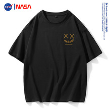 潮牌NASA短袖T恤男女同款夏季港风宽松圆领上衣小众情侣装纯棉T恤