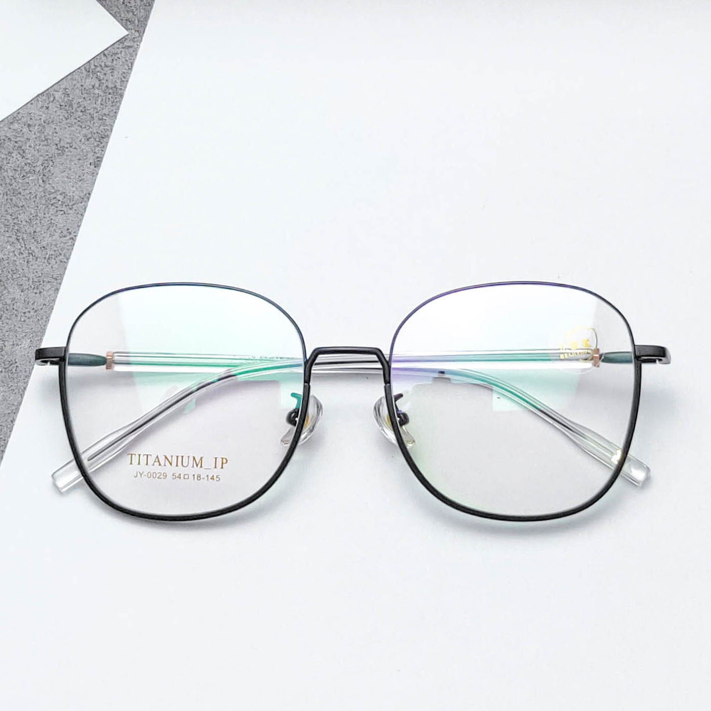 ip电镀方形复古眼镜架批发 钛磁眉毛大框眼镜框 潮款男女式近视镜