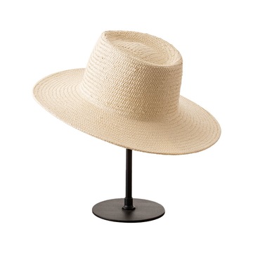 春夏新款时尚简约光板纸草爵士帽户外旅游沙滩遮阳防晒宽檐草帽