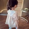 girl puff sleeve princess jacket Summer wear 2022 new pattern Western style children T-shirt girl Korean Edition Broken flowers Base coat