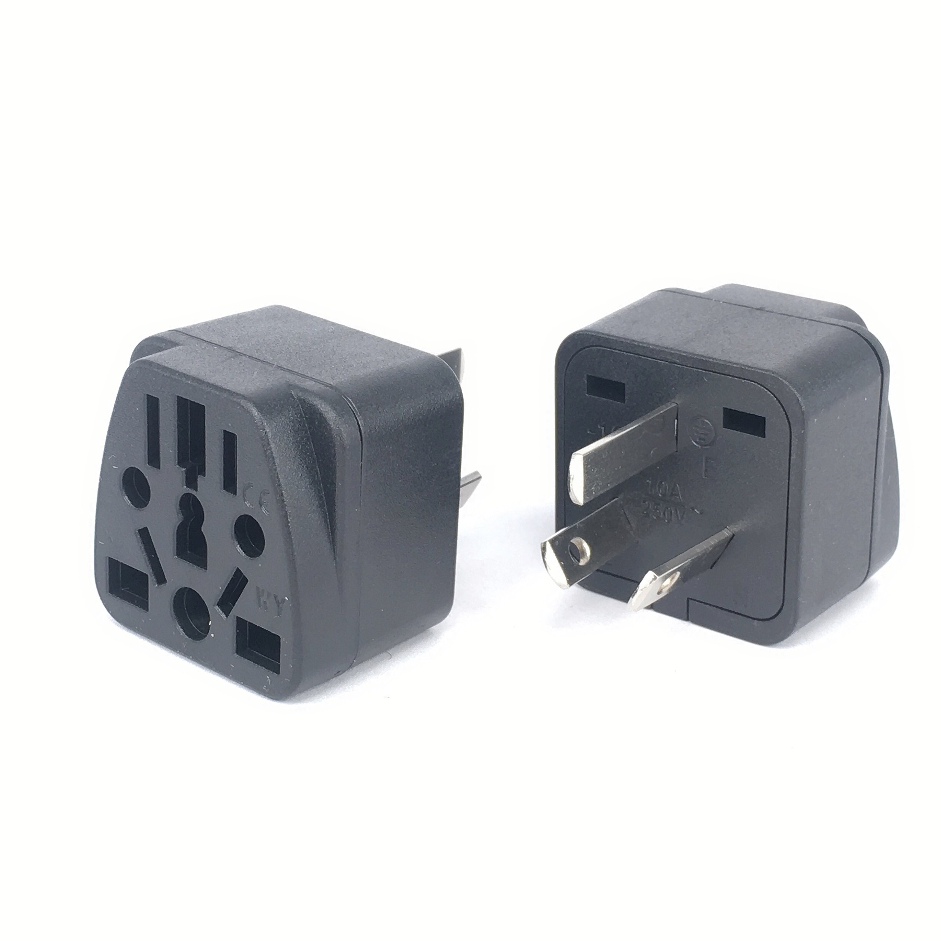 wy-16澳规国标三扁转接地澳插头中国转美国极性澳标转接头ce