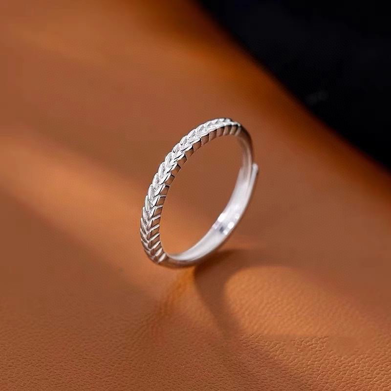 银佳银饰 足银990 麦穗时尚开口戒指 时尚潮流 精品一件代发-阿里巴巴