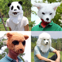 仿真毛绒动物面具cosplay舞台表演男女会动嘴猩猩面具狐狸头套