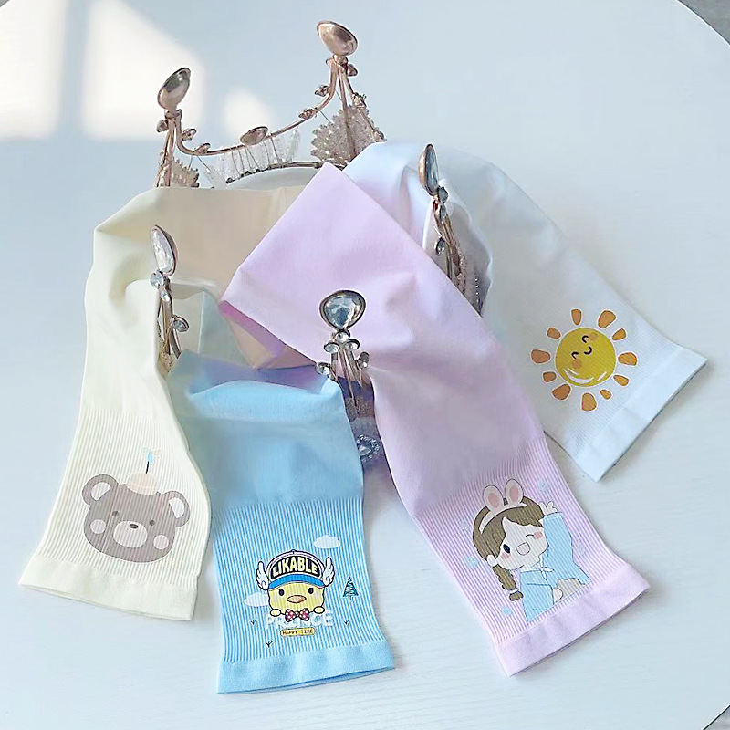 儿童卡通袖男女童夏季冰丝护臂手袖宝宝户外防蚊袖冰袖