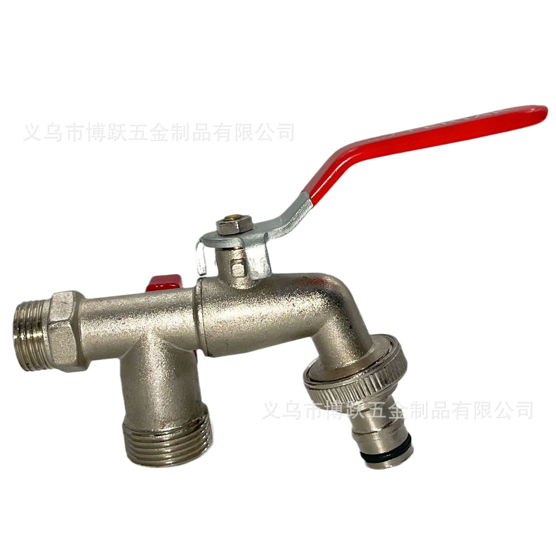 1/2 Zinc Alloy Water Nozzle One-Switch Two-Way Gardening Faucet Four Points Double Open Double Control Washing Machine Water Nozzle Water Tap